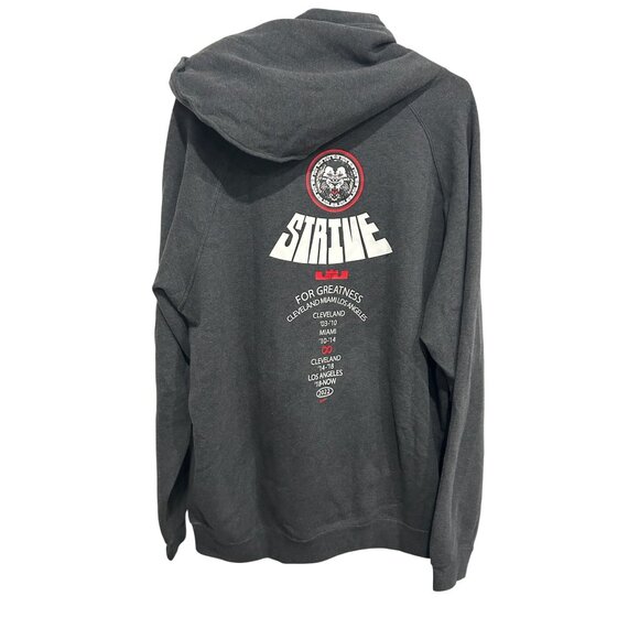 Nike NEW LeBron Strive For Greatness Hoodie Gray Sz Large - Picture 1 of 9